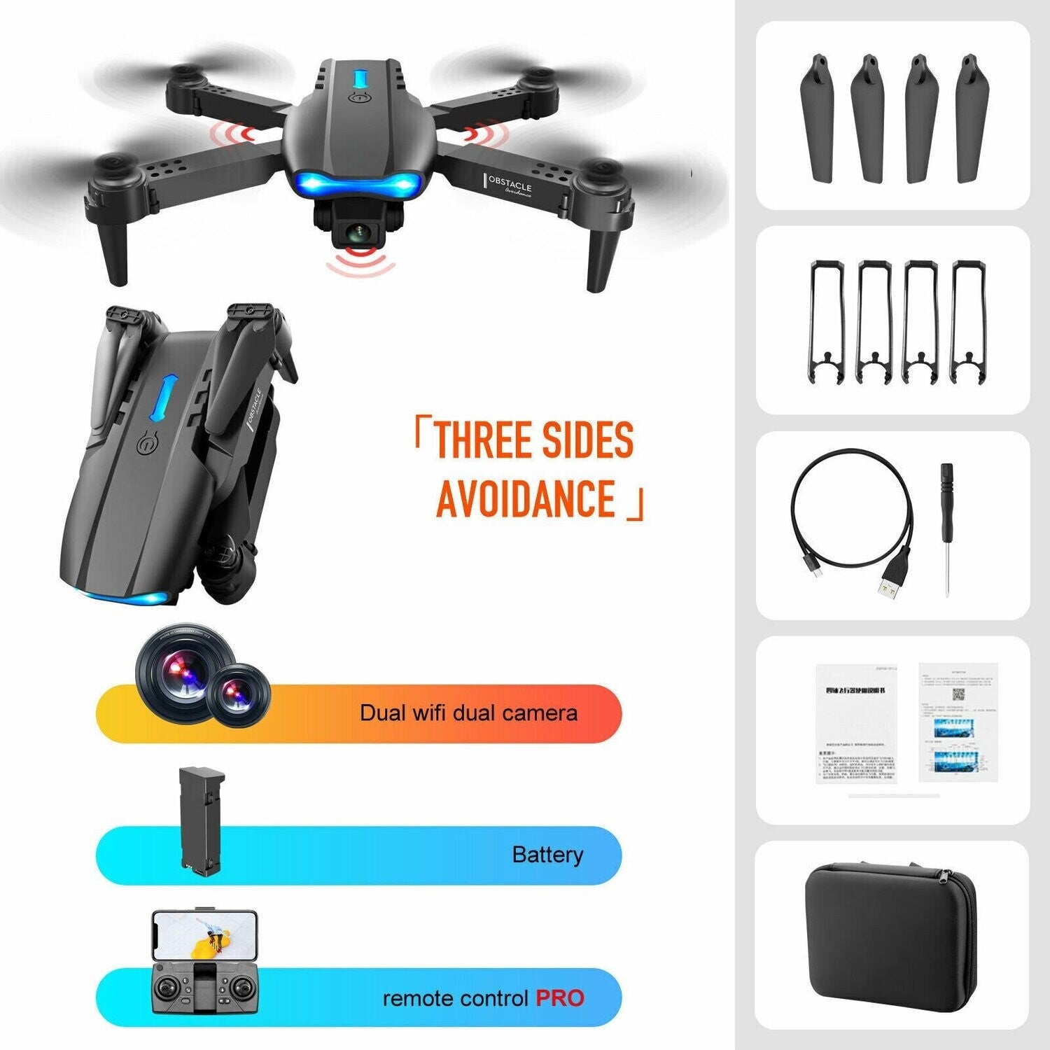 E99 Pro Folding Drone with Altitude Hold
