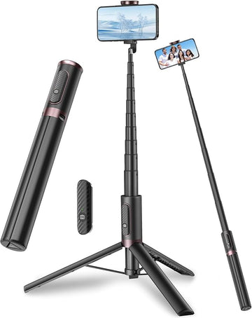 170cm Phone Tripod Selfie Stick, All-in-1 Phone Tripod Stand with Remote, Portable,Lightweight Tripod for for Selfies/Live/Video Recording/Travel-Black