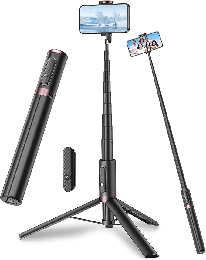 170cm Phone Tripod Selfie Stick, All-in-1 Phone Tripod Stand with Remote, Portable,Lightweight Tripod for for Selfies/Live/Video Recording/Travel-Black