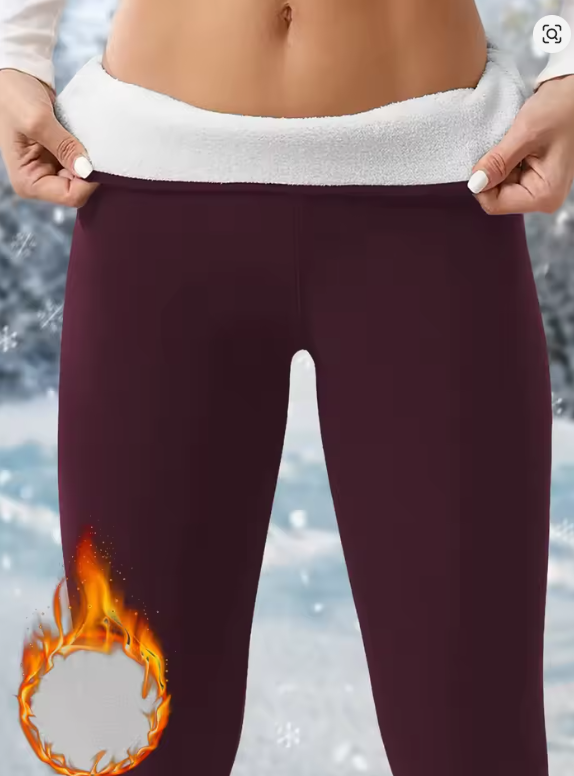 High Waisted Fleece-Lined Leggings for Women，Thick Soft Tummy Control Workout Running Yoga Thermal Warm Pants for Cold Winter